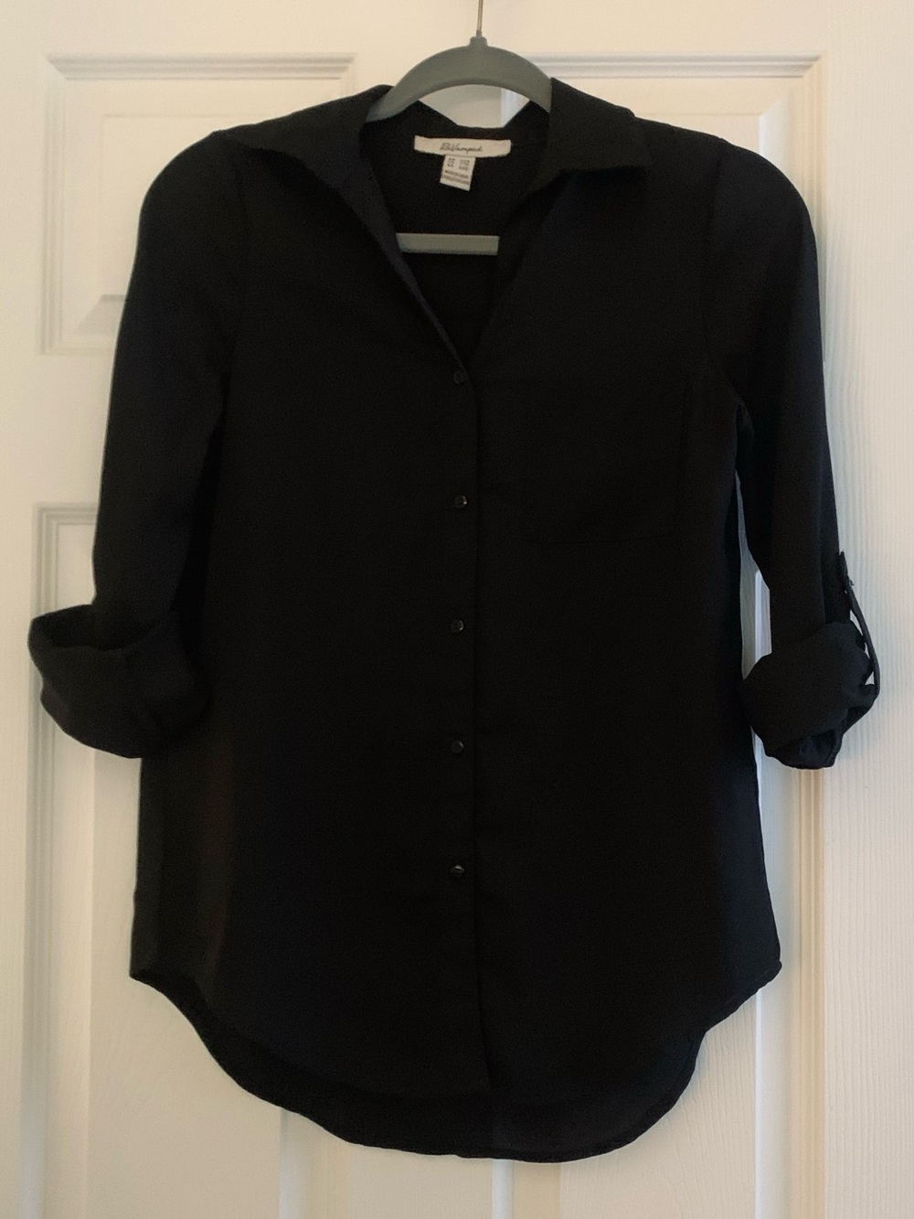 Black Button-Down Blouse